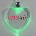 Light Up Pendant Necklace - Heart - Green